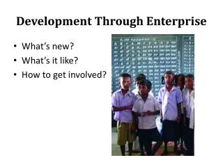 Development Through Enterprise