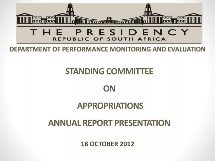 standing committee on appropriations annual report presentation