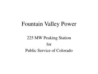 Fountain Valley Power