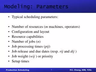 Modeling: Parameters