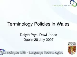 Terminology Policies in Wales