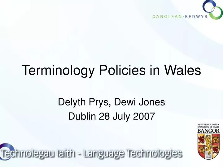 terminology policies in wales