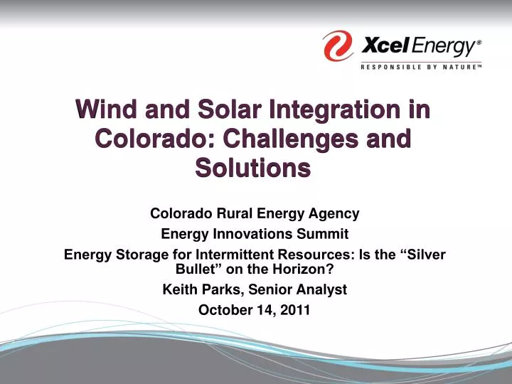 wind and solar integration in colorado challenges and solutions