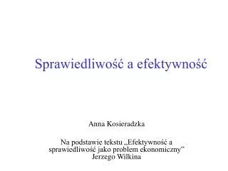 sprawiedliwo a efektywno