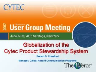 Globalization of the Cytec Product Stewardship System