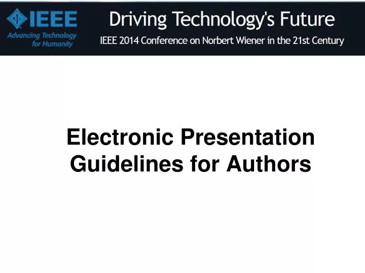 electronic presentation guidelines for authors