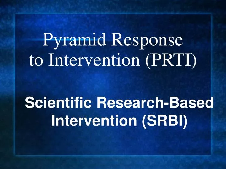 pyramid response to intervention prti