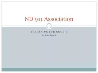 ND 911 Association