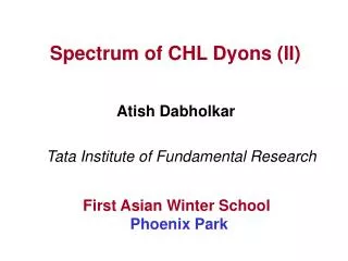 Spectrum of CHL Dyons (II)