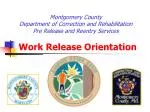 Work Release Orientation: Public Safety and Professional Development - slide 1