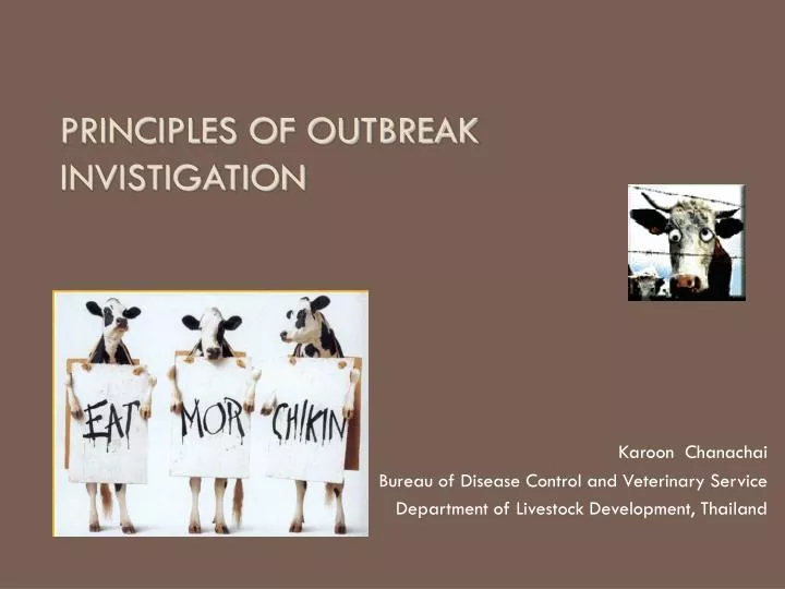 principles of outbreak invistigation