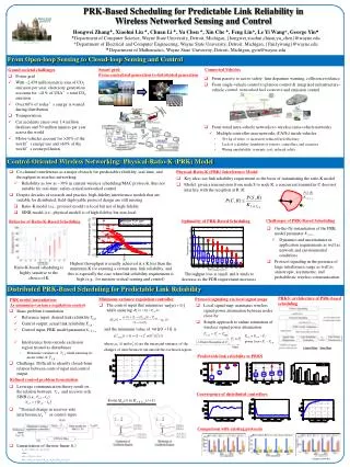 PRK-Based Scheduling for Predictable Link Reliability in Wireless Networked Sensing and Control