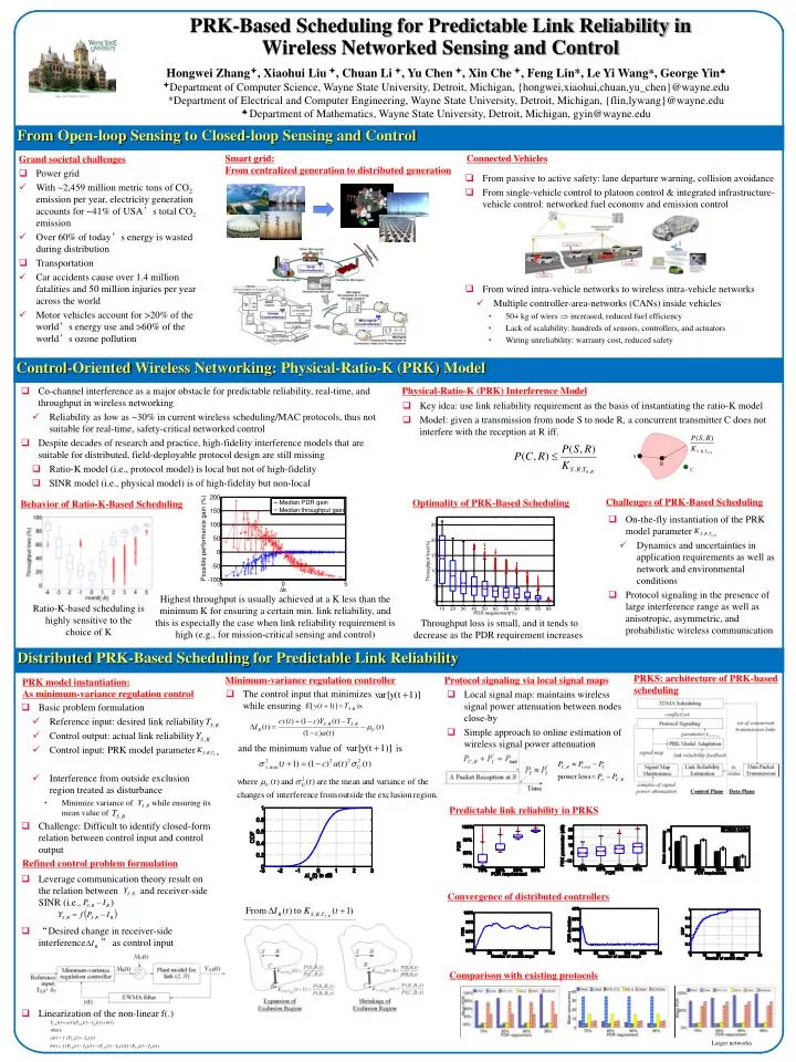 prk based scheduling for predictable link reliability in wireless networked sensing and control