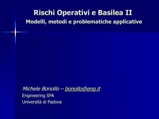 rischi operativi e basilea ii modelli metodi e problematiche applicative