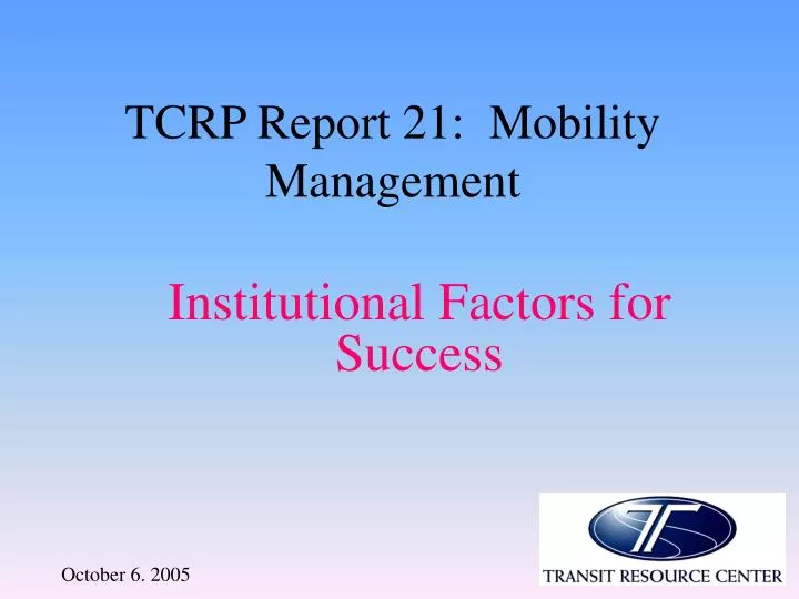 tcrp report 21 mobility management