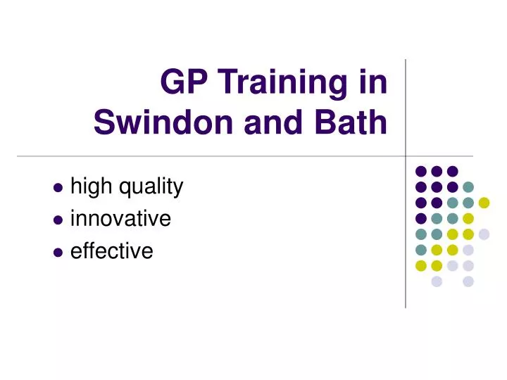 gp training in swindon and bath