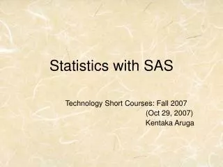 Statistics with SAS