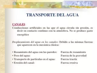 transporte del agua