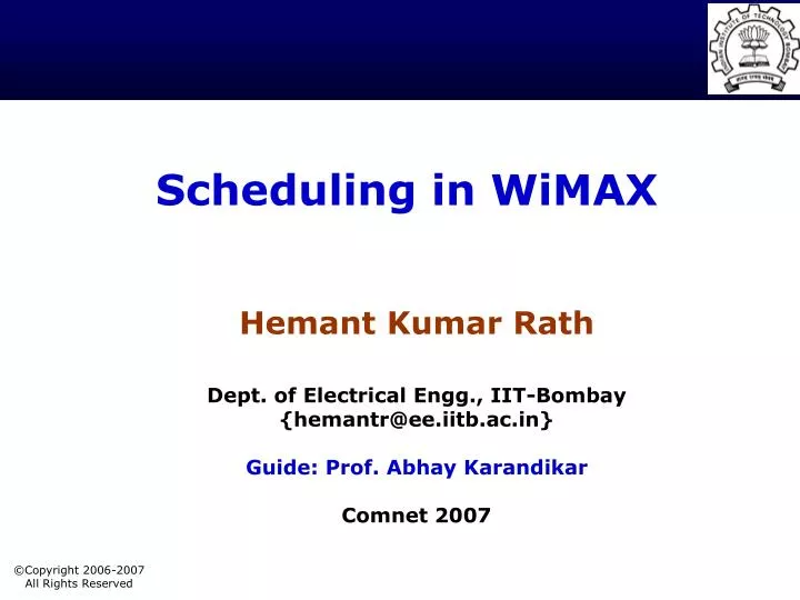 scheduling in wimax