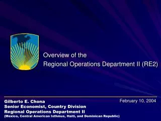 Overview of the Regional Operations Department II (RE2)