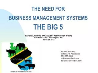 THE NEED FOR BUSINESS MANAGEMENT SYSTEMS THE BIG 5