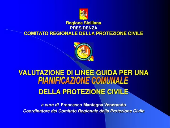regione siciliana presidenza comitato regionale della protezione civile
