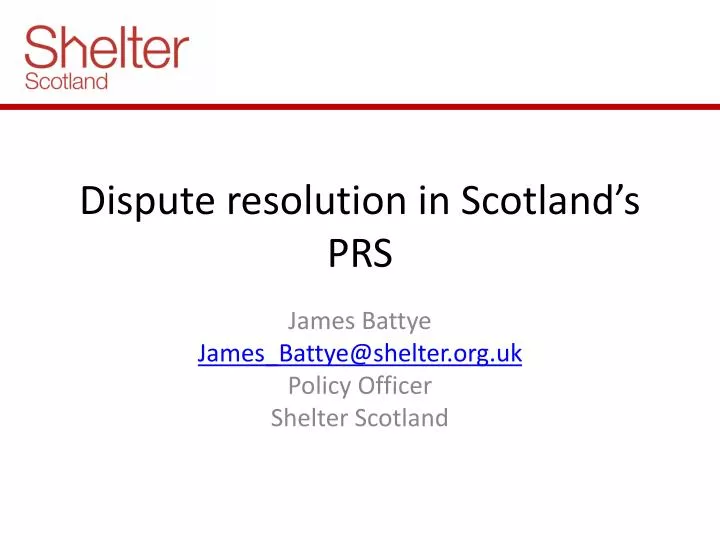 dispute resolution in scotland s prs