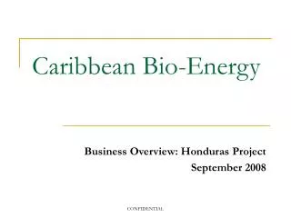 Caribbean Bio-Energy
