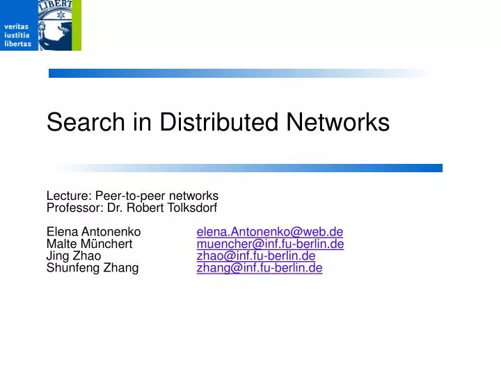 search in distributed networks