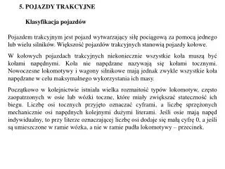 5 pojazdy trakcyjne klasyfikacja pojazd w