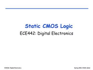 Static CMOS Logic