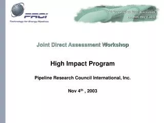 Joint Direct Assessment Workshop