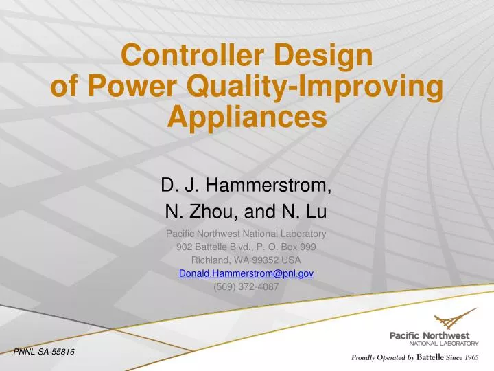 controller design of power quality improving appliances