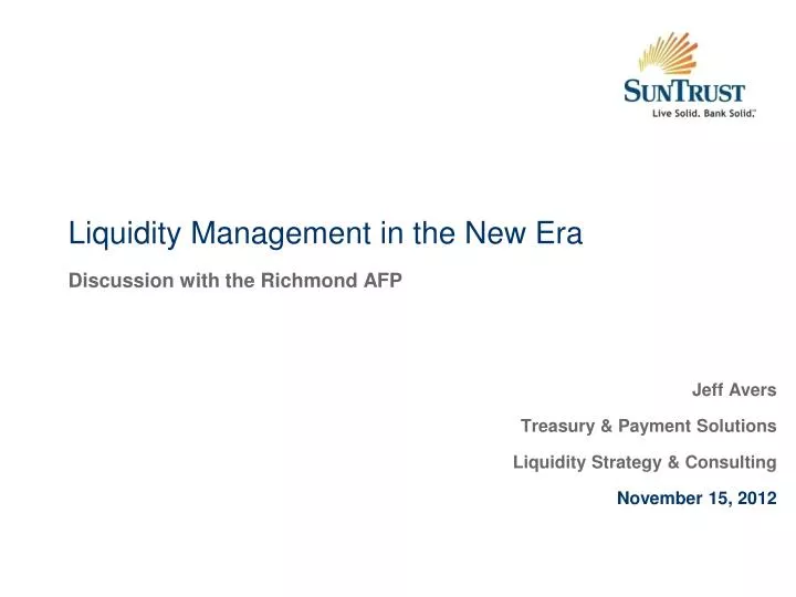 liquidity management in the new era