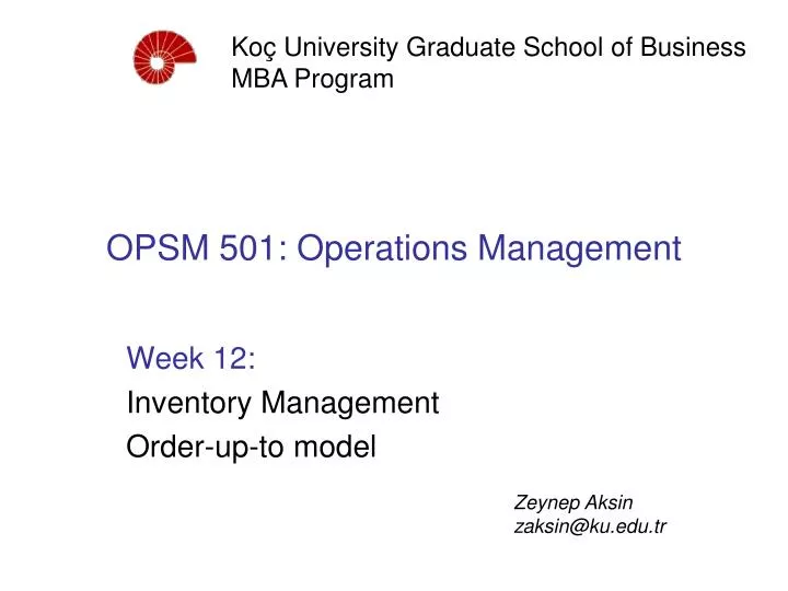 opsm 501 operations management