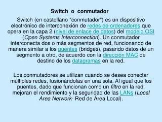 switch o conmutador