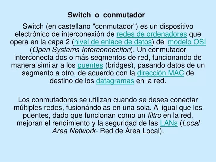 switch o conmutador