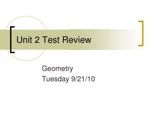 Unit 2 Test Review