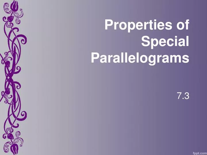 properties of special parallelograms