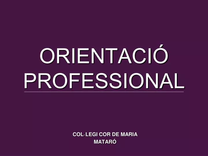 orientaci professional