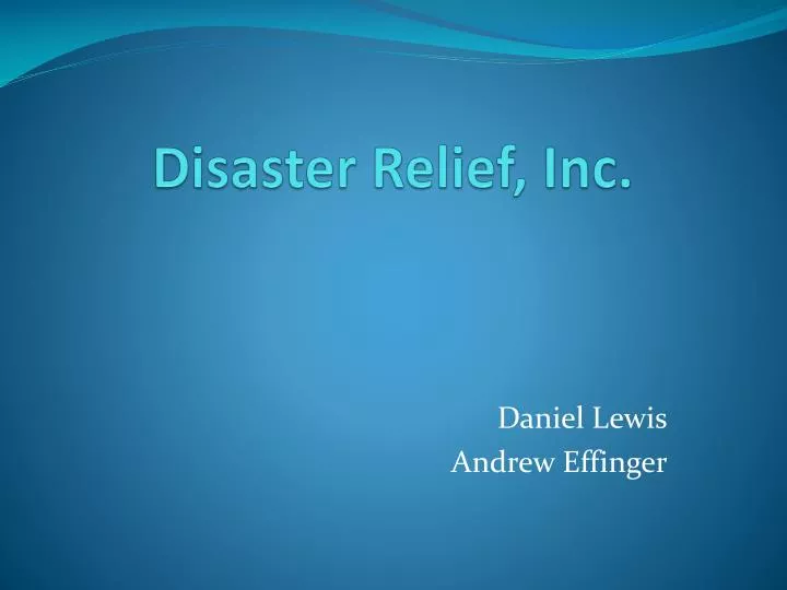 disaster relief inc