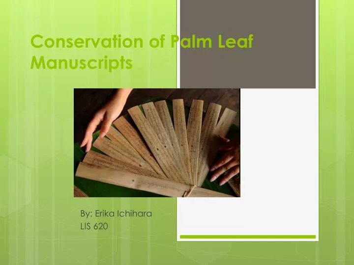 conservation of palm leaf manuscripts