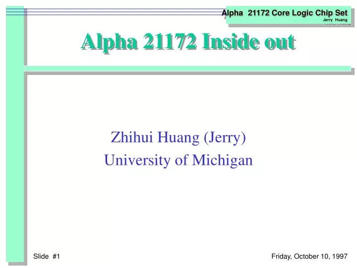 alpha 21172 inside out