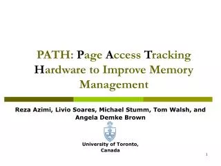 PATH: P age A ccess T racking H ardware to Improve Memory Management