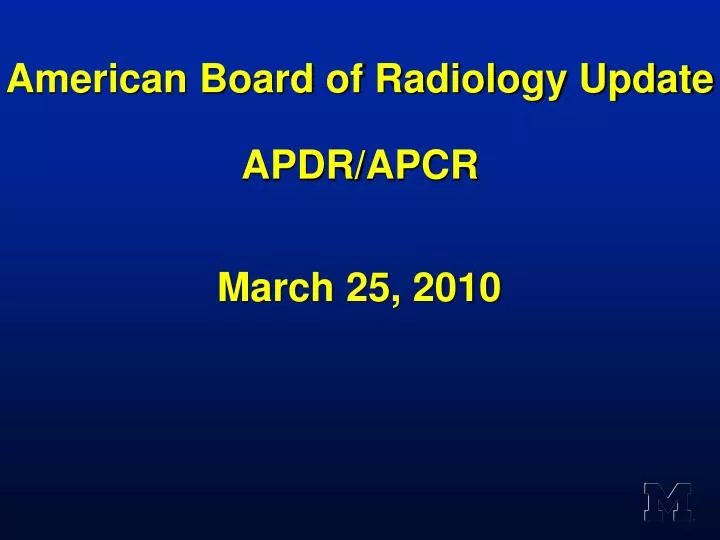 american board of radiology update apdr apcr