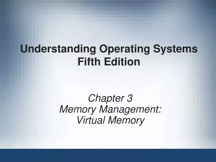 understanding operating systems fifth edition