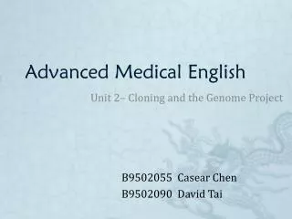 Advanced Medical English