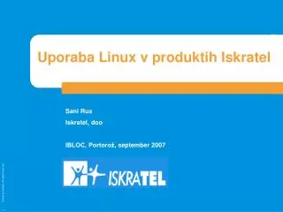 uporaba linux v produktih iskratel