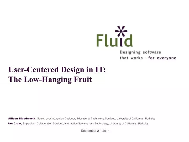 user centered design in it the low hanging fruit