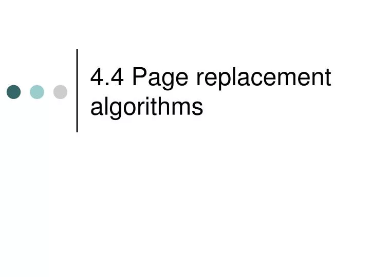 4 4 page replacement algorithms